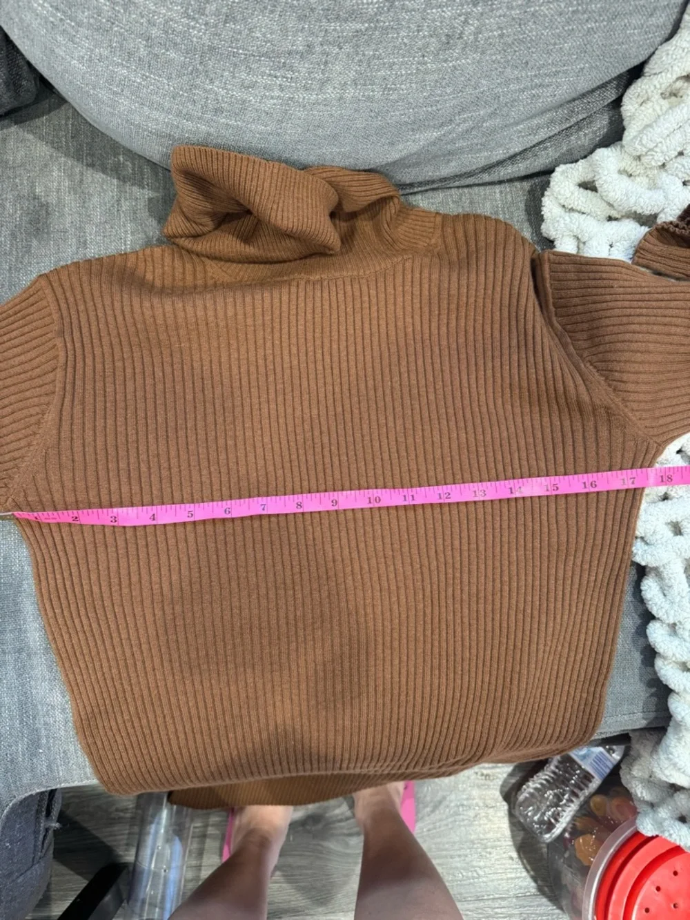Everlane Cotton Merino Turtleneck Dress Camel Ribbed Midi Size XS